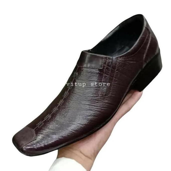 Sepatu Pantofel Hitam Pria Formal Sepatu Kerja Kantor Sepatu Pria Pesta Sepatu Pria Lancip Coklat Sh