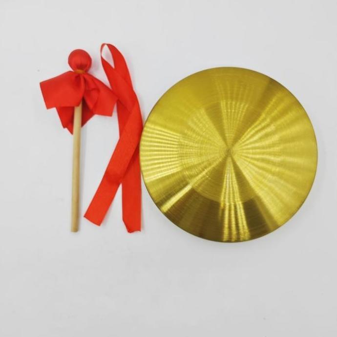 18Cm Gong Kuningan Instrumen Perkusi Gong Tangan Cina Kecil Dengan Palu Bulat Gong Luo Mainan Musik