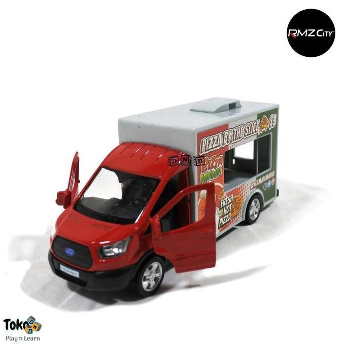 Mainan Anak Diecast Metal Mobil RMZ CIty Ford Transit Pizza Car Van