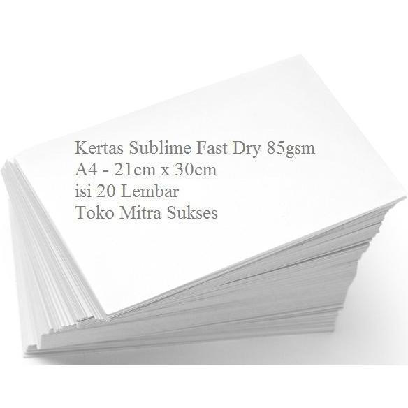 Kertas Sublim Sublimasi Transfer Paper A4 Isi 20 Lembar