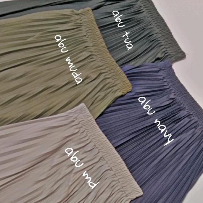 DISKON ROK PLISKET DEWASA PREMIUM BAWAHAN WANITA TEBAL MAXI SKIRT FULL KARET FASHION MUSLIM HYGET SU