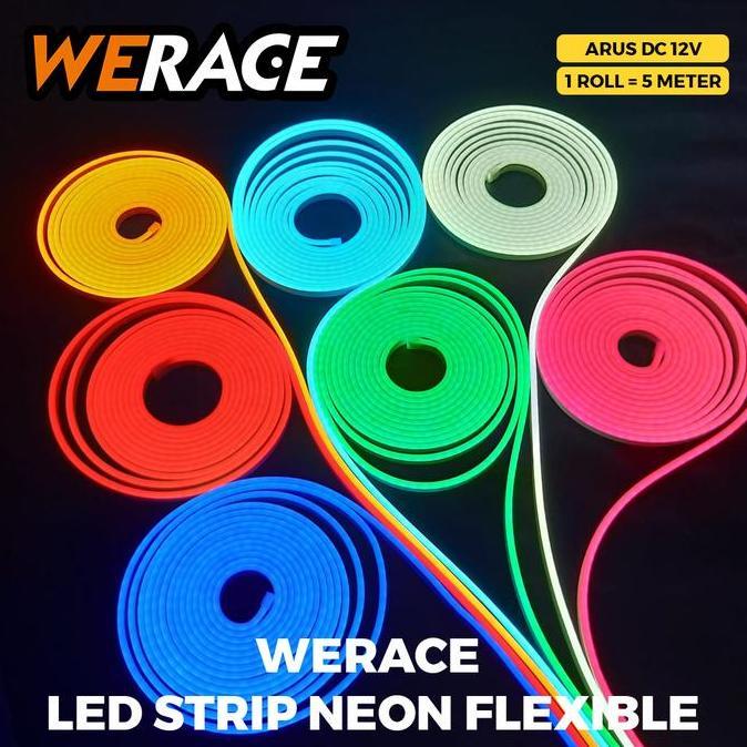 [WERACE] LAMPU STRIP ALIS FLEXIBLE 12V DC / LAMPU LED SELANG PANJANG 5M FULL (1 ROLL) GEPENG PIPIH B