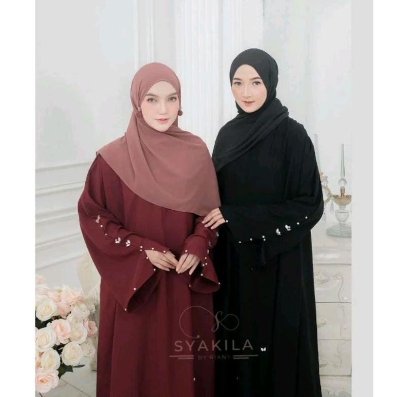 NAJMI ABAYA // BAJU GAMIS ABAYA ARAB HITAM JATBLACK PREMIUM  SWAROVSKI TERBARU KEKINIAN