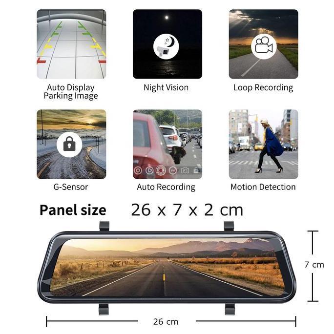 Spion Kamera Mundur Mobil Dashcam Depan Belakang GPS WIFI HDR 2K IPS Terlaris