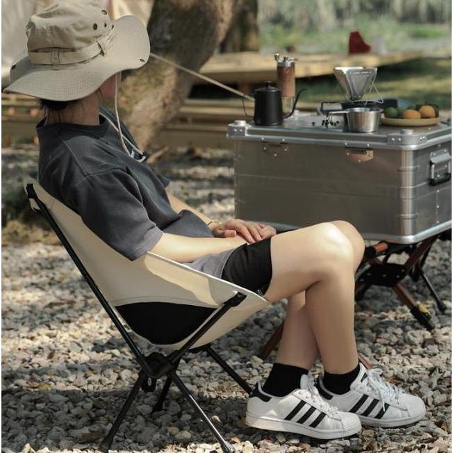 Kursi Lipat Portable Folding Chair Kursi Camping Moon Folding Chair