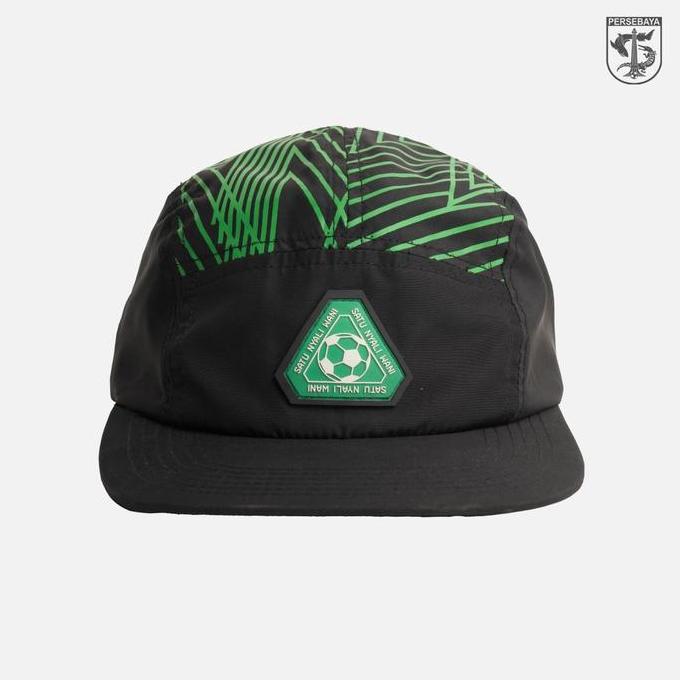 Topi Five Panel Persebaya Satu Nyali Wani Line - Black | Persebaya Store