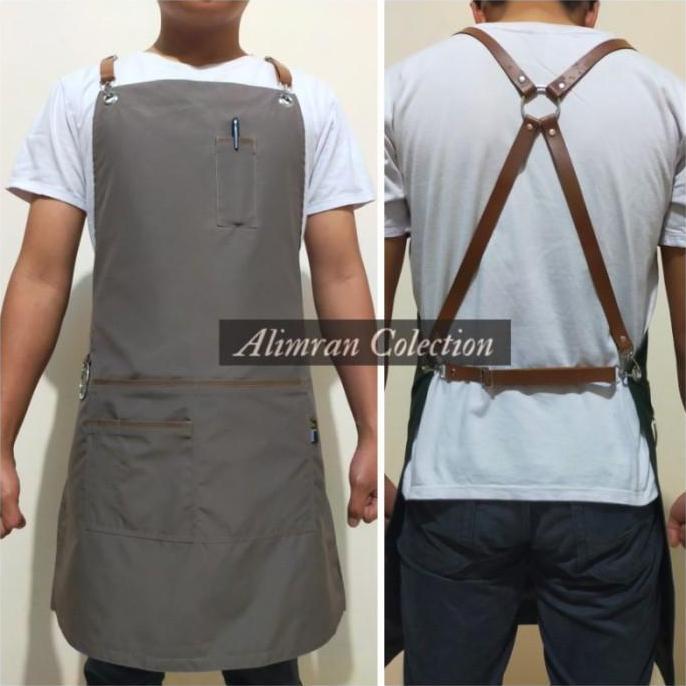 Apron Celemek Barista Kulit Sintetis / Celemek Masak Apron Barista