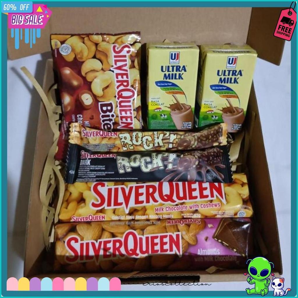 (Ready Stock) Coklat Hampers Snack / Snack Box Cokelat Silverqueen Ultramilk / Gift Coklat / Paket C