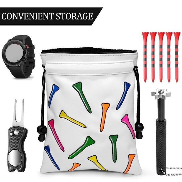 Partees Golf Ball Bag - Tas Bola Golf Kulit Leather Kantong Bola Golf Pouch