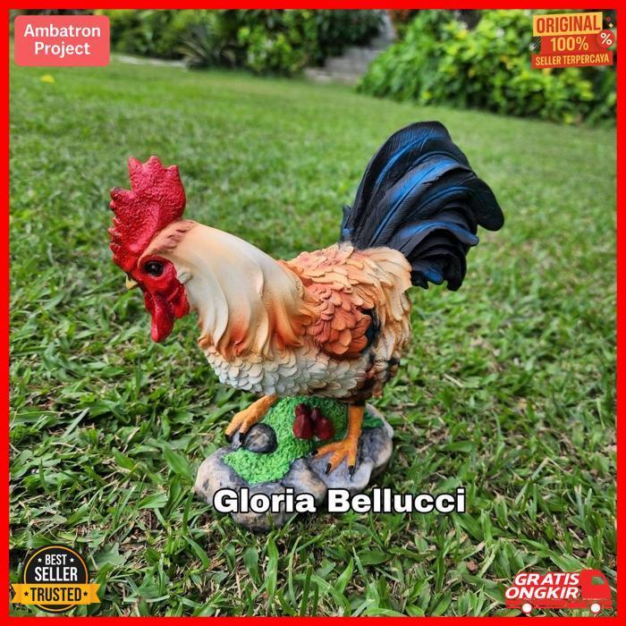 Murah Patung Pajangan Ayam Jago Kate Statue Dekorasi Hiasan Taman Kebun Interior Halaman