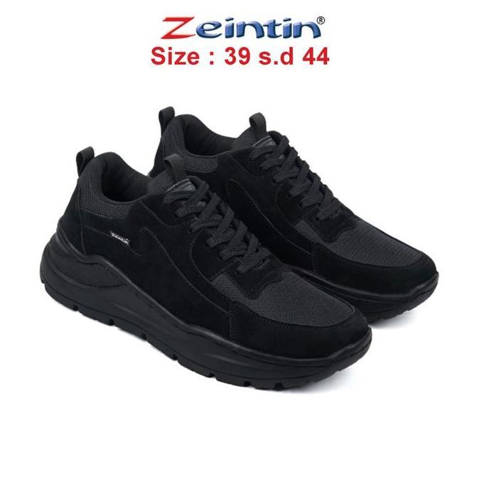 Zeintin - Sepatu Sneakers Pria Full Hitam Sepatu Sekolah Hitam Sepatu Sport BL