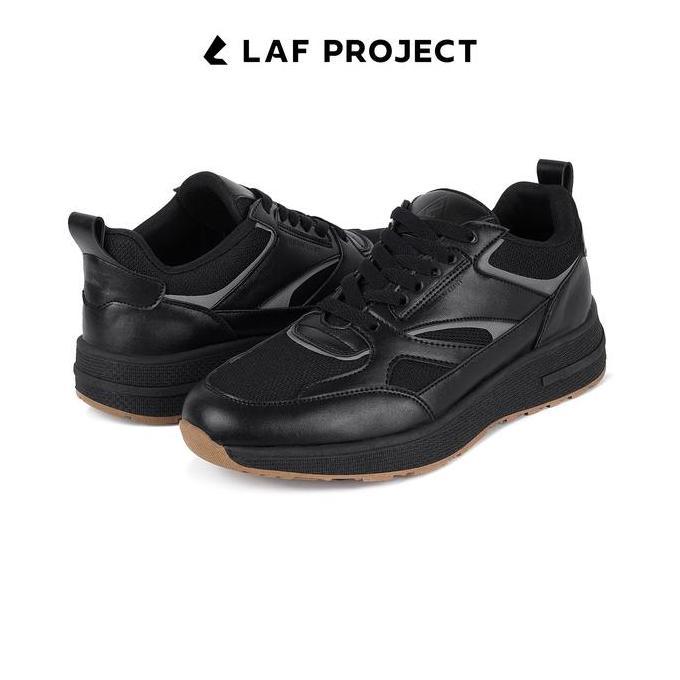 LAF Project - Sepatu Sneakers Pria Kasual Hitam Black Casual Keren Sporty Vetra