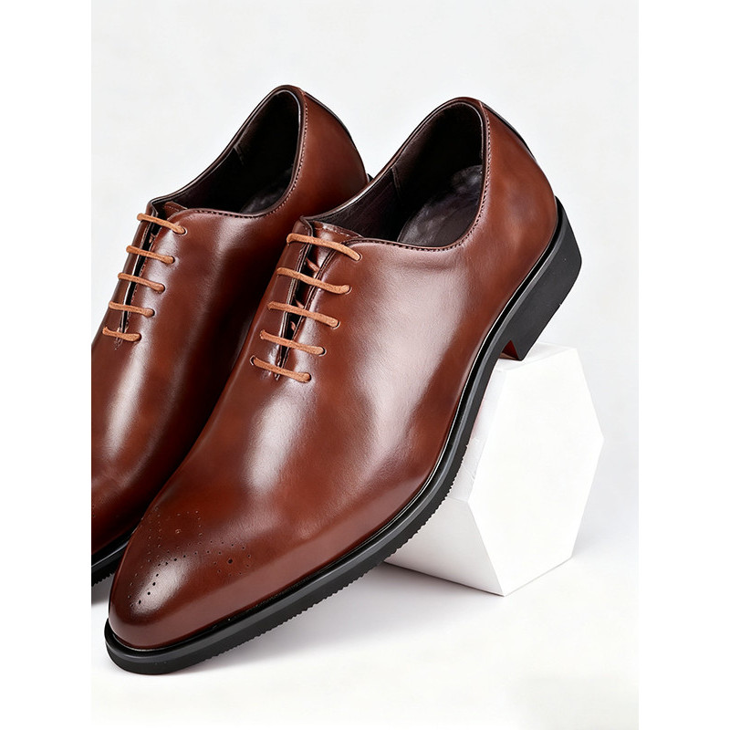 sepatuku Classic Retro Men's Formal Leather Shoes British Oxford Loafers Pointed Toe Breathable Non-