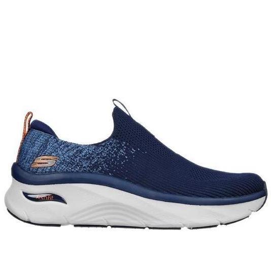 SKECHERS ARCH FIT D'LUX MEN'S FITNESS SLIP ON SHOES - NAVY