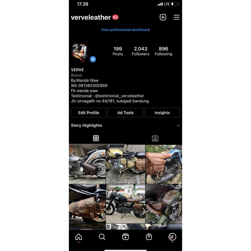 Tas kulit sportster , side bag harley davidson