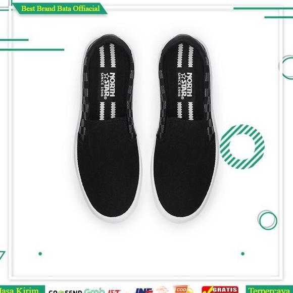 Bata Orinal North Star Sepatu Slop Hitam Putih Vamper Black 4896010
