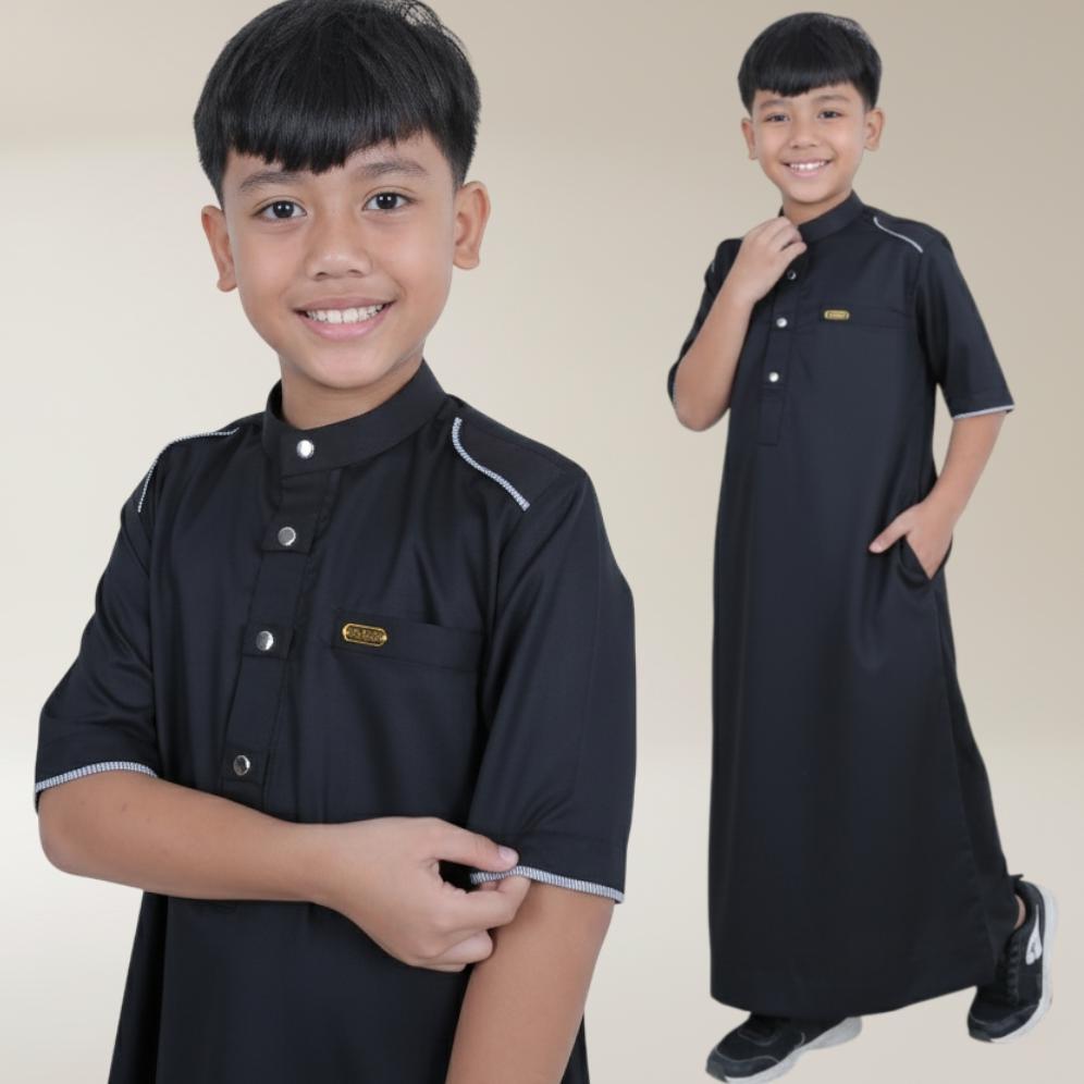 PROMO JUBAH ANAK LAKI LAKI LENGAN PENDEK OEMAR SERIES GAMIS ANAK LAKI KATUN SAUDI PREMIUM USIA 4-15 