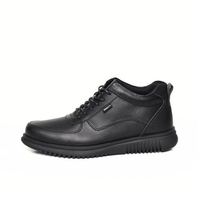 Bradleys Hero TL Black - Sepatu Kulit Formal Kasual Semi Boots Pria