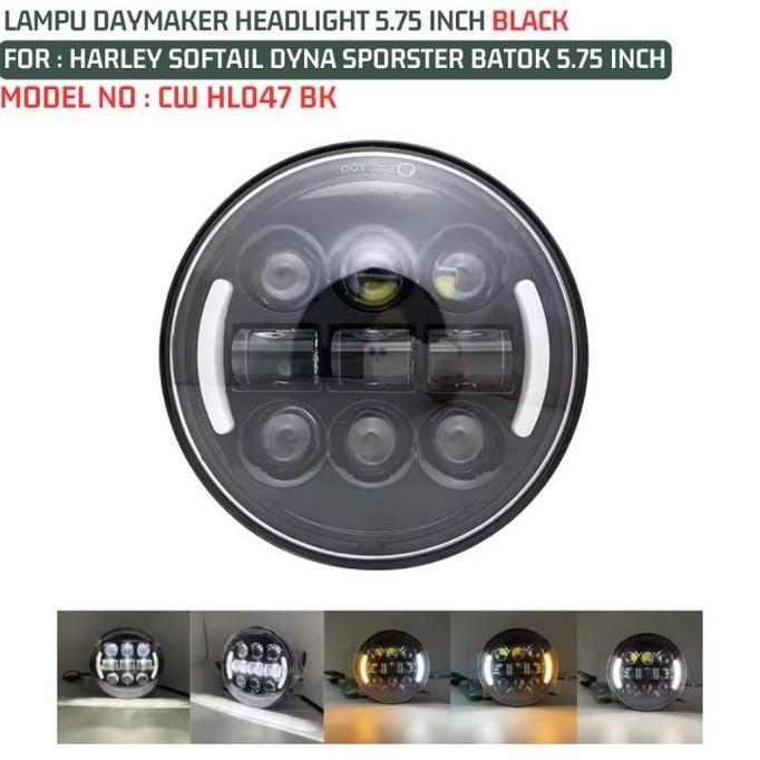 Lampu Daymaker Headlight 5.75 Inch Black Harley Softail Dyna Sporster Cw Hl047 Bk Termurah