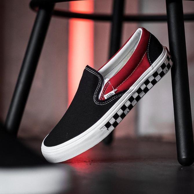 Vans Slip On BMX Checkerboard Black Red Orinal