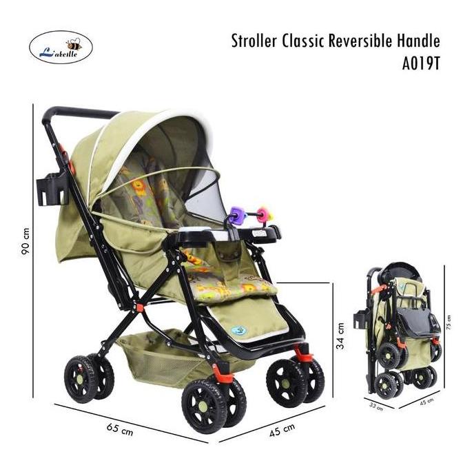 TERBARU Labeille A019T Baby Stroller Classic Reversible Handle Kereta Dorong Lipat Bayi Anak BISA GR