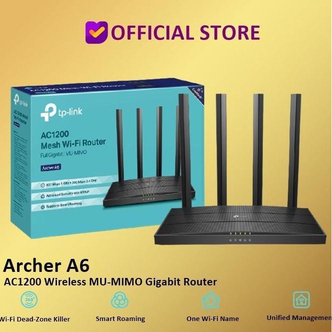 Tplink Archer A6 Ac1200 Wireless Mumimo Gabit Router