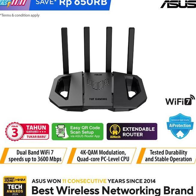 Tuf Gaming Be3600 Dualband Wifi 7 Gaming Router