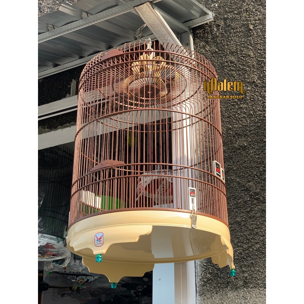 SAZIME MIRAMAR TEBOK PVC NO 2 D58 ( FREE PACKING KAYU ) SANGKAR BURUNG BULAT MURAY MURAI BATU