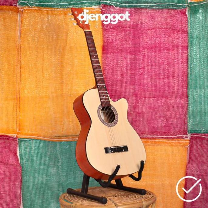 [Paket Lengkap] Gitar Akustik Natural Mandalika S-01 Murah Fullset