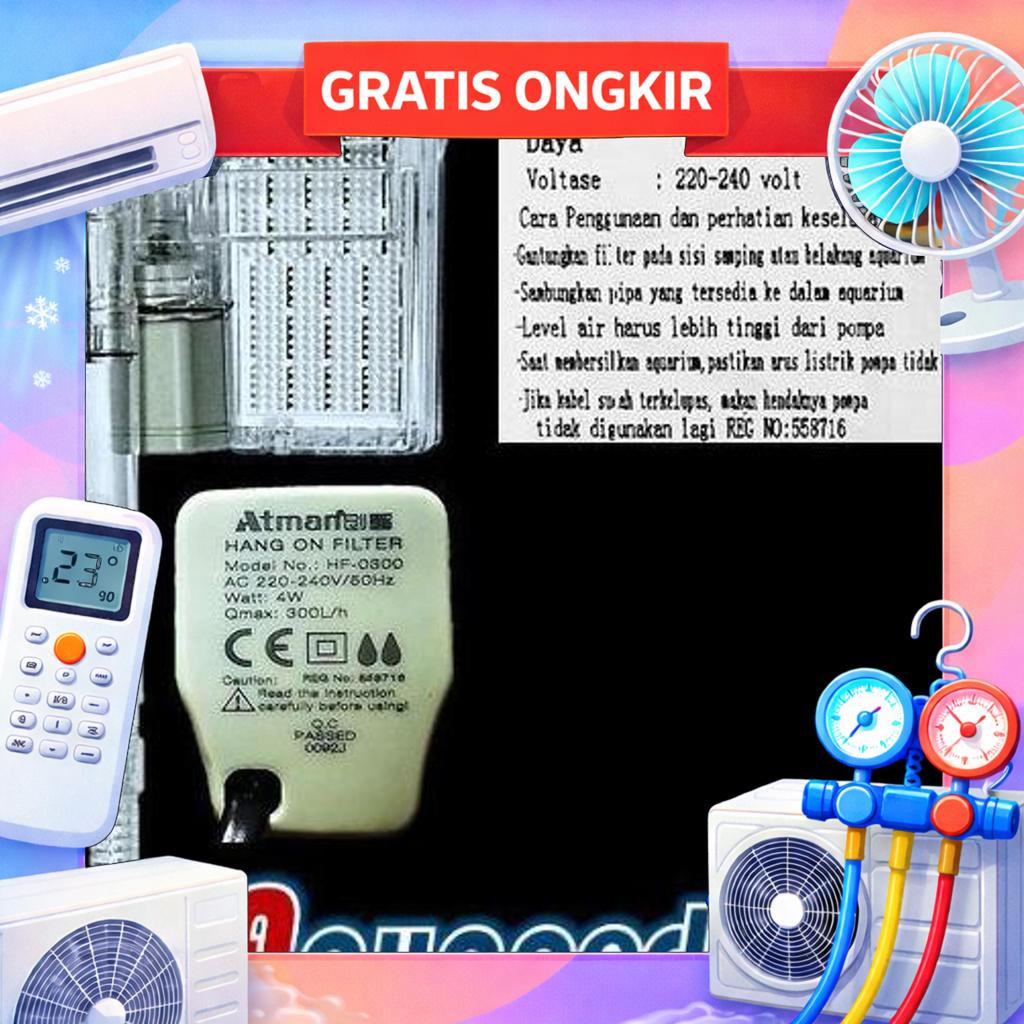 Atman Hf-0300 Filter Gantung Aquarium Aquascape Hang On Filter Hf0300 Grab