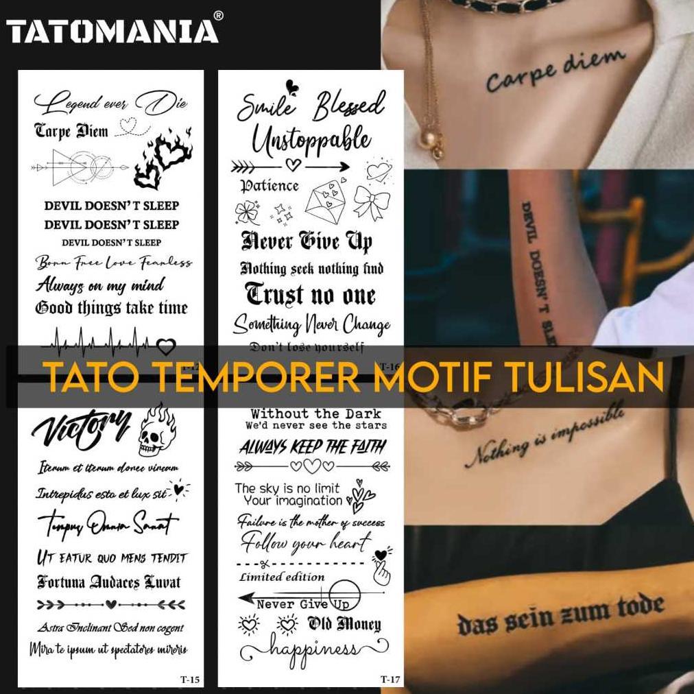 TM-Stiker tato temporer semi permanen Seri Tulisan