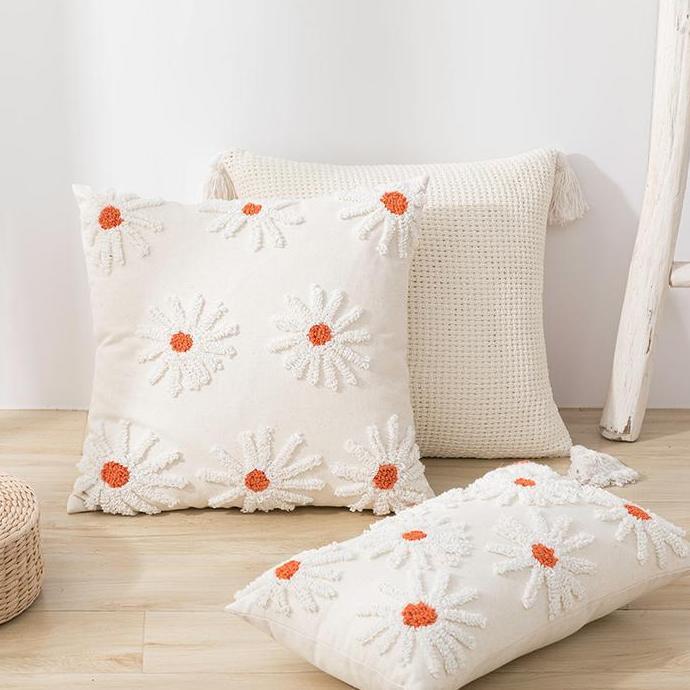 SESEBI Sarung bantal sofa Motif Sulam Premium murah