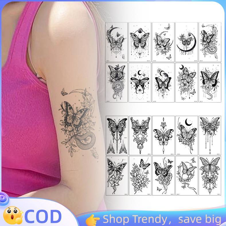 10pcs Tato Kupu Kupu Temporer Tato Kupu Kupu Tahan Lama Tato Temporer Kupu Tattoo Temporary