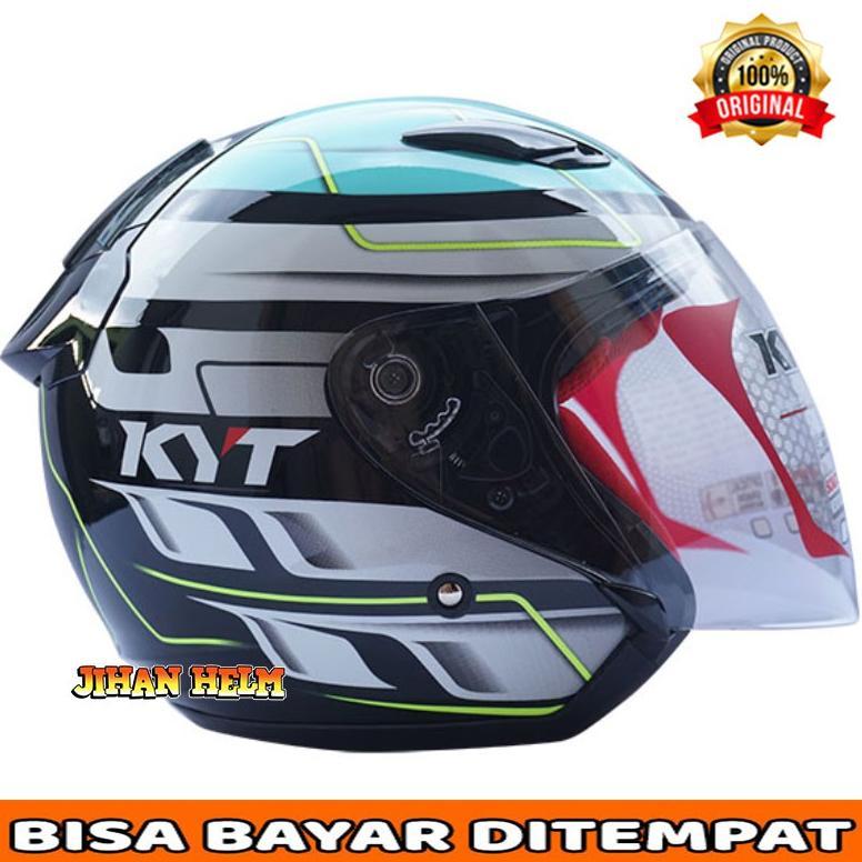 HELM / HELM KYT / KYT / DJ MARU / HELM KYT DJ MARU MOTIF #13 BLUE AQUA TERLARIS