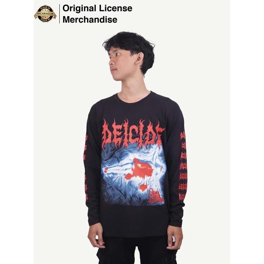 Baju Kaos Panjang Long Sleeve Katun Pria DEICIDE Once Upon The Cross