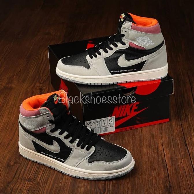 nike air jordan 1 retro hh neutral grey hyper crimson pria