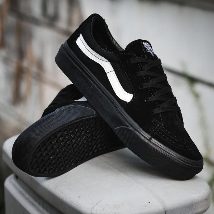 Sepatu Vans Sk8 Low Contrast Black White Pria Wanita Sneakers Orinal