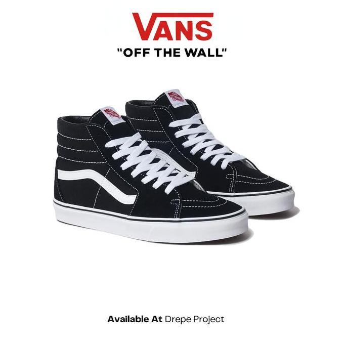 Sepatu Vans SK8 Hi Classic - Black White Orinal BNIB