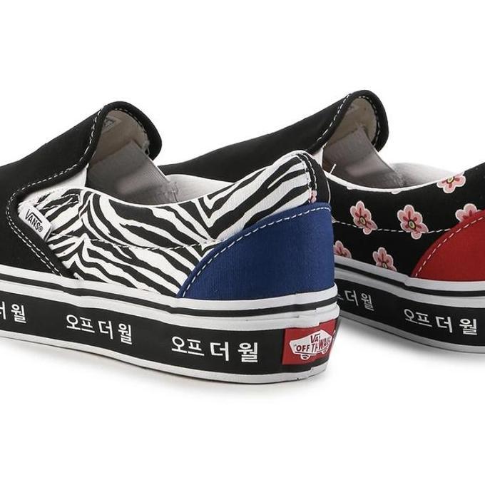 VANS Slip On Korean Typography Racing Red Blue Orinal BNIB PT NAVYA