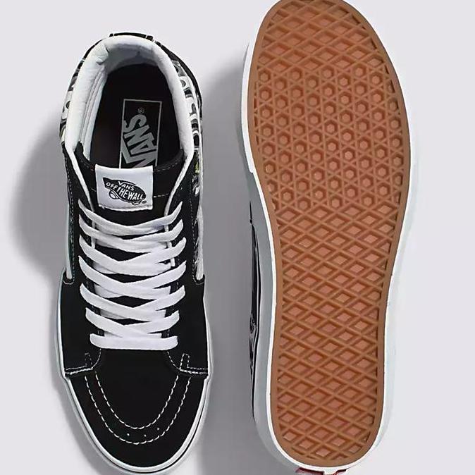 Vans Sk8 Hi Flame Skull Black True White ORINAL RESMI (LIMITED)