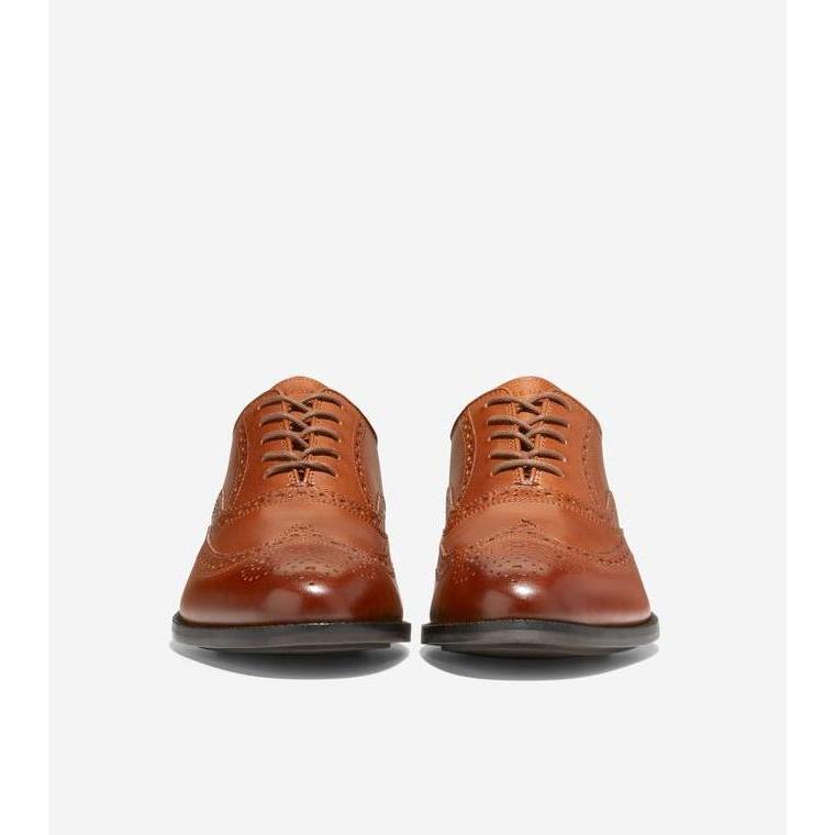 Cole Haan Man Broadway Wingtip Oxford - Sepatu Pria (Coklat)