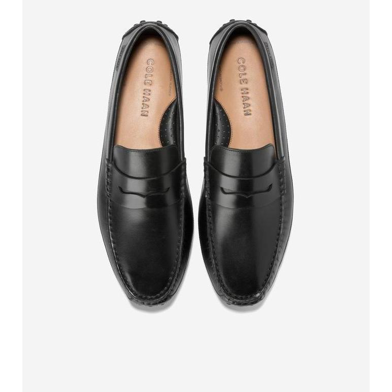 Cole Haan Men Davies Grand Penny Driving Loafers - Sepatu Pria (Black)