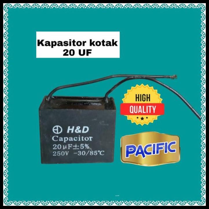 TERMURAH CAPASITOR FAN AC KOTAK 20UF 250VAC KAPASITOR MESIN OUTDOOR 2 KABEL 