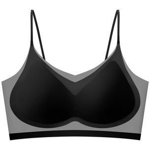 Bra seamless tanpa kawat BH Sport busa tipis bahan transparan sangat melar