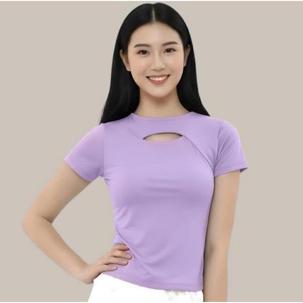 KAOS SENAM WANITA MERAH PUTIH ARTOP ATASAN OLAHRAGA FITNESS AEROBIK BAJU ZUMBA GYM Bahan Poly Spande