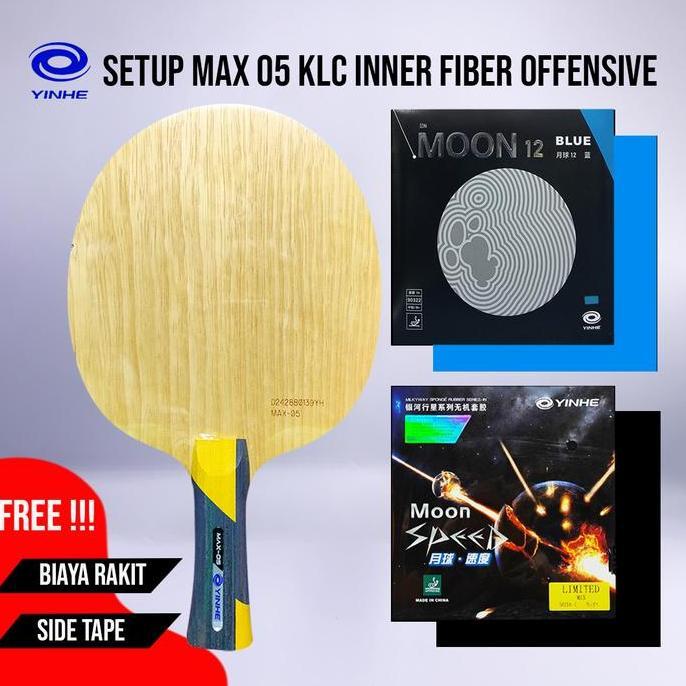 Paket Bat Pingpong Rakitan Yinhe Max 05 KLC Inner Fibre Offensive Yinhe Moon 12 Blue Yinhe Moon Spee