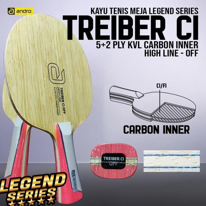 Kayu Bat Tenis Meja Pingpong Andro Treiber CI OFF