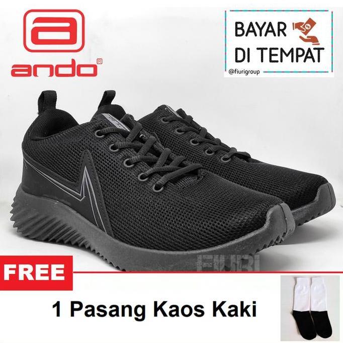 ANDO BOAZ 39-43 FULL HITAM SEPATU LARI FITNES SENAM PRIA