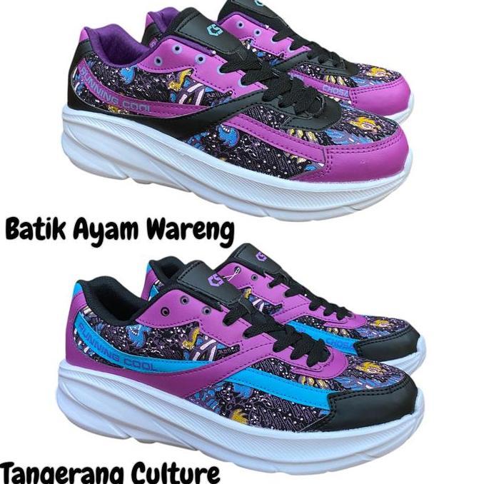 Sepatu Batik Ayam Parang Wareng Khas Kabupaten Tangerang Chosamon RUNNING COOL Sepatu Olahraga Lari