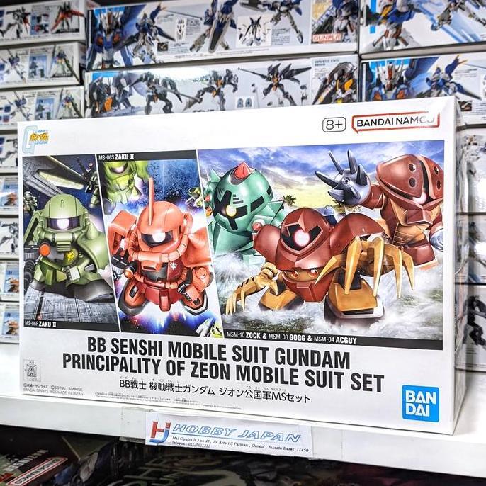 SD BB Senshi Gundam - Zeon Mobile Suit Set Char Zaku Zock Gogg Acguy